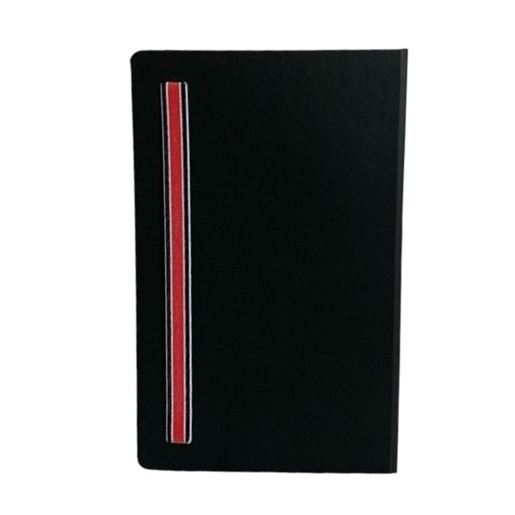 New Journal Carrera Eyewear Notebook Black Red White Ribbon Diary Notepad - Picture 2 of 5
